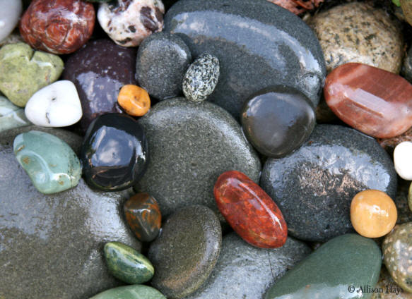colored stones on rialto beach